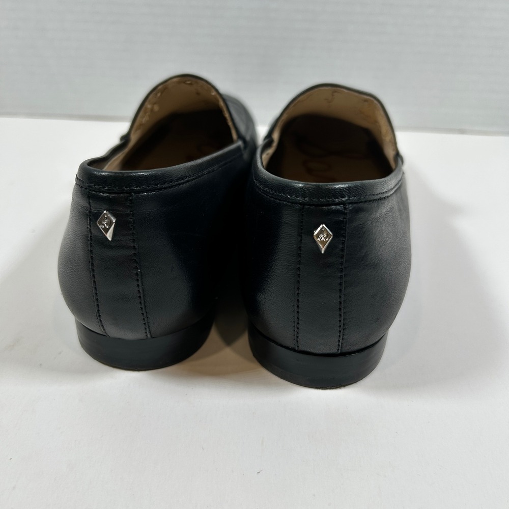 Sam Edelman Loafers Womens 6.5 Leon Black Leather Almond Toe Flats Slip On - Picture 7 of 8